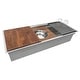 preview thumbnail 9 of 10, Ruvati Wood Platform with Mixing Bowl and Colander (complete set) for Workstation Sinks - - Silver