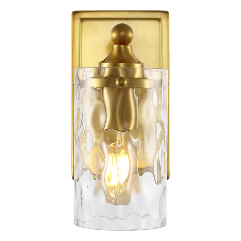 SAFAVIEH Lighting Jobie 7-inch Glass Shade Wall Sconce with Bulbs (Set of 2) - 7 in. W x 4.5 in. D x 9.5 in. H