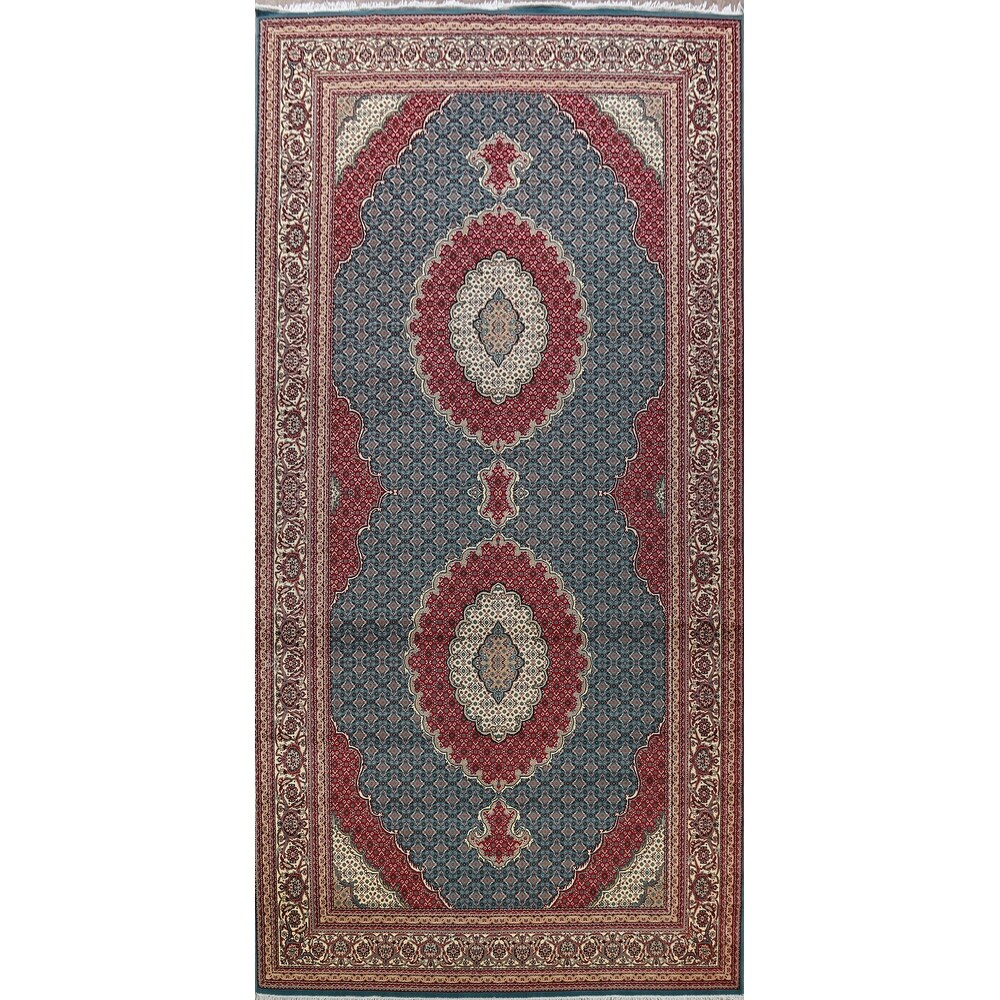 Overstock Teal Blue Tabriz Turkish Oriental Area Rug Geometric Large Carpet 9 10 X 20 0 9 10 X 20 0 Teal Blue Ivory From Overstock Com Daily Mail