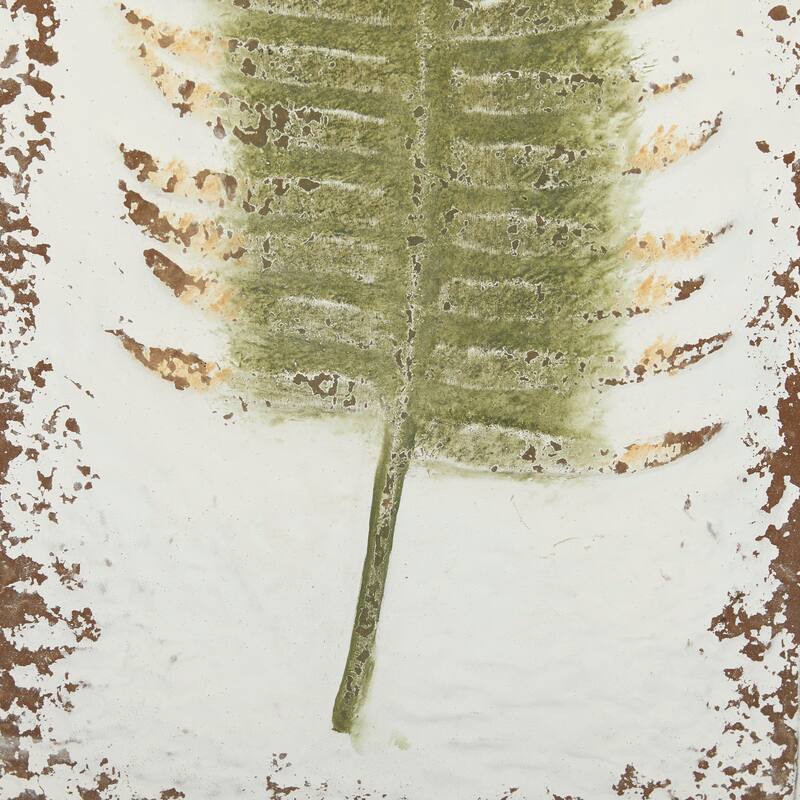 Metal Leaf Wall Decor - Set of 2 White - Roche River Decor