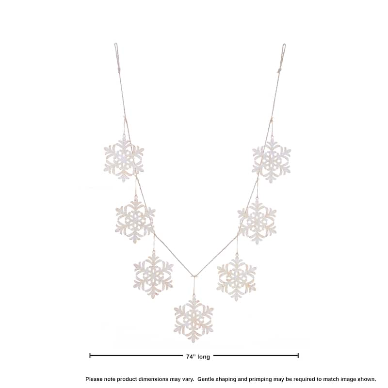 74"Metal Snowflake Garland - Champagne