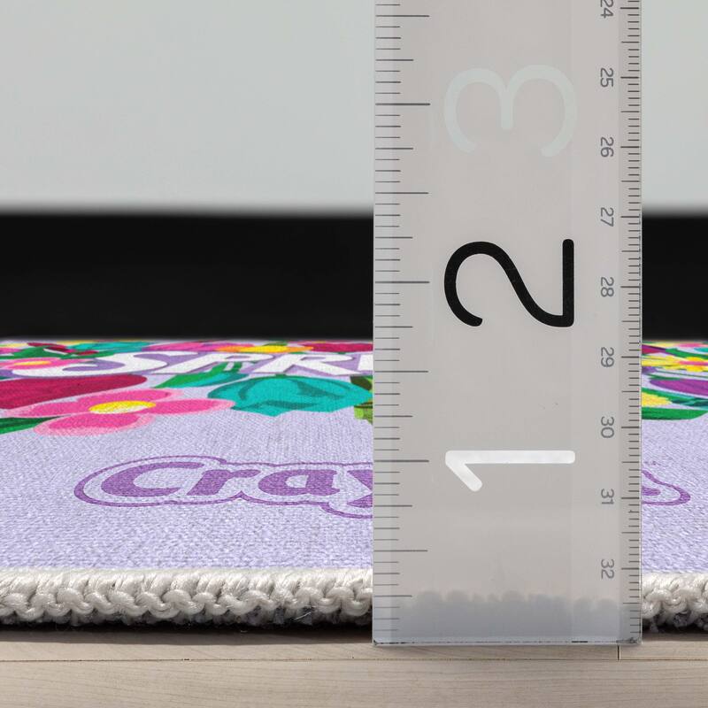 Crayola Spring Lilac Floral Area Rug By Well Woven