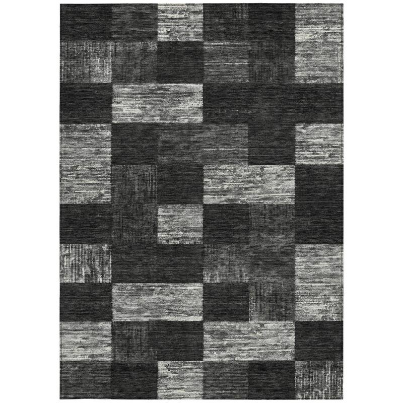 HomeRoots Geometric Transitional Rectangle Outdoor Rug