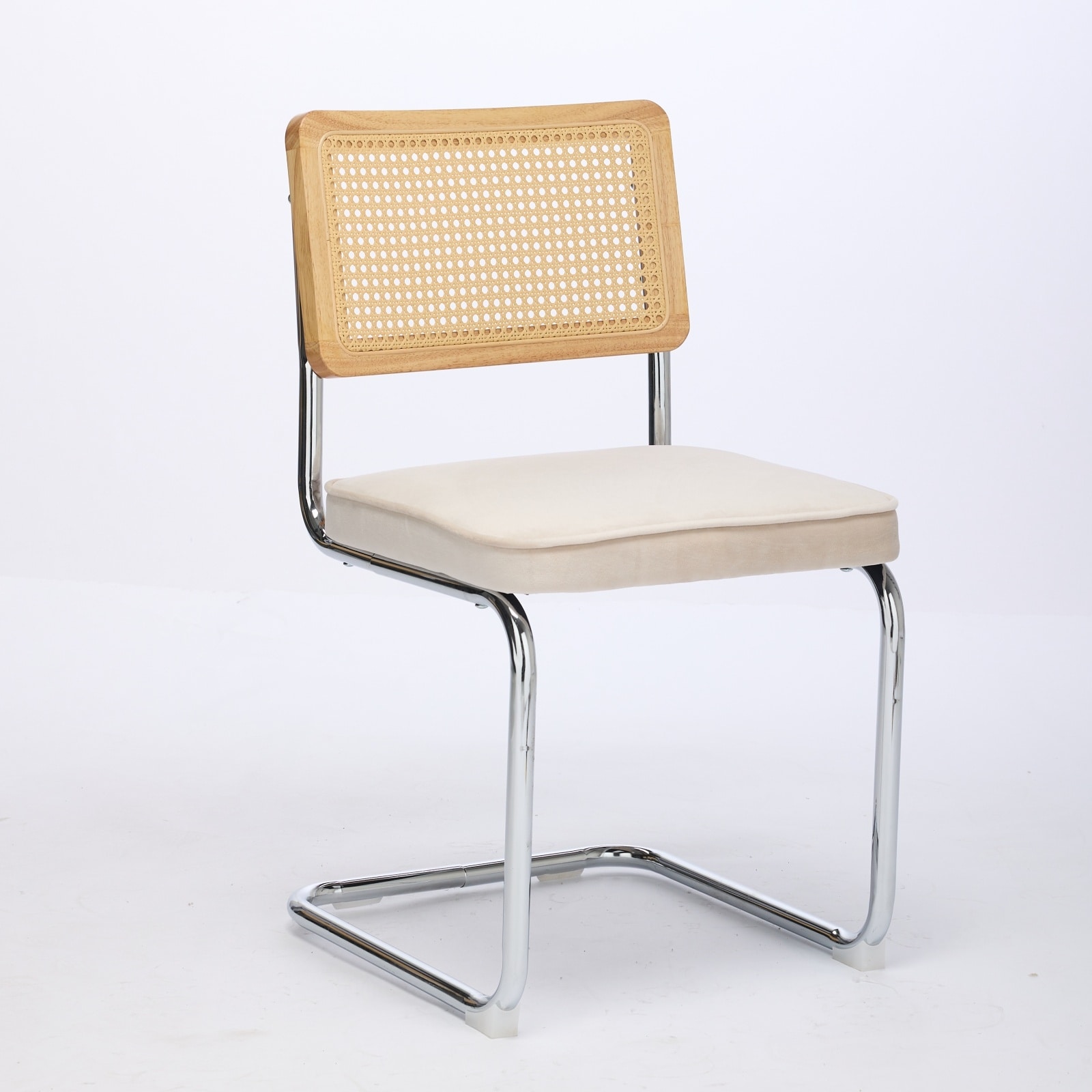 Classic Mid Century Modern Dining Chairs Set of 2,Upholstered Rattan Kitchen Chairs