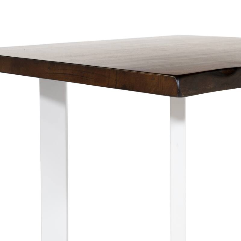 Wallgren Transitional Oak and White 47-inch Metal Coffee Table by Furniture of America