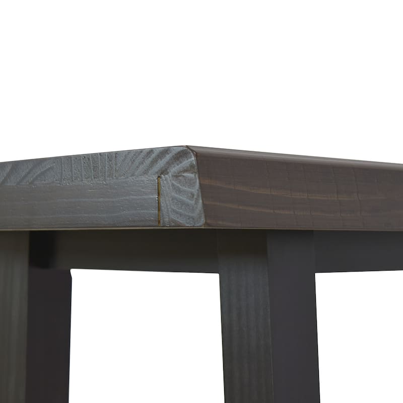 Steve Silver Joliet Live Edge Distressed Cherry and Ebony Console Bar Table