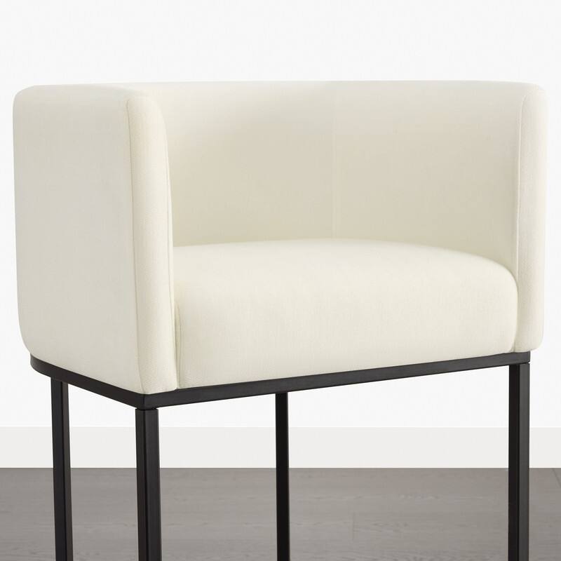 Spruce & Spring Modern Upholstered Barrel Counter Bar Stool with Arm