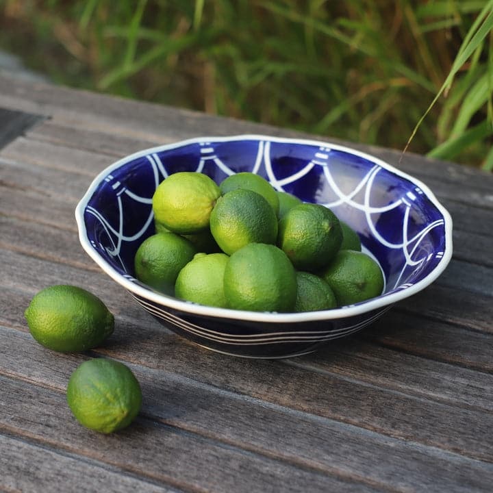 Euro Ceramica Blue Garden 12" Serving Bowl - 12 in. x 12 in. x 3.3 in.
