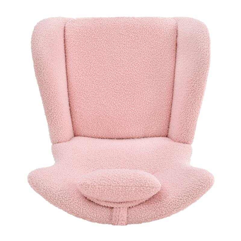 Pink 26.38" High Back Rocking Chair with Pocket