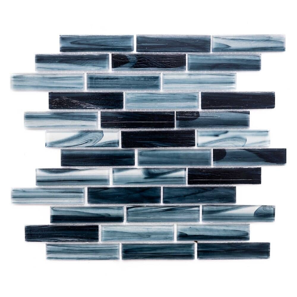 Island Antigua 12x12 Polished Glass Brick Mosaic Tile - Wall, Backsplash