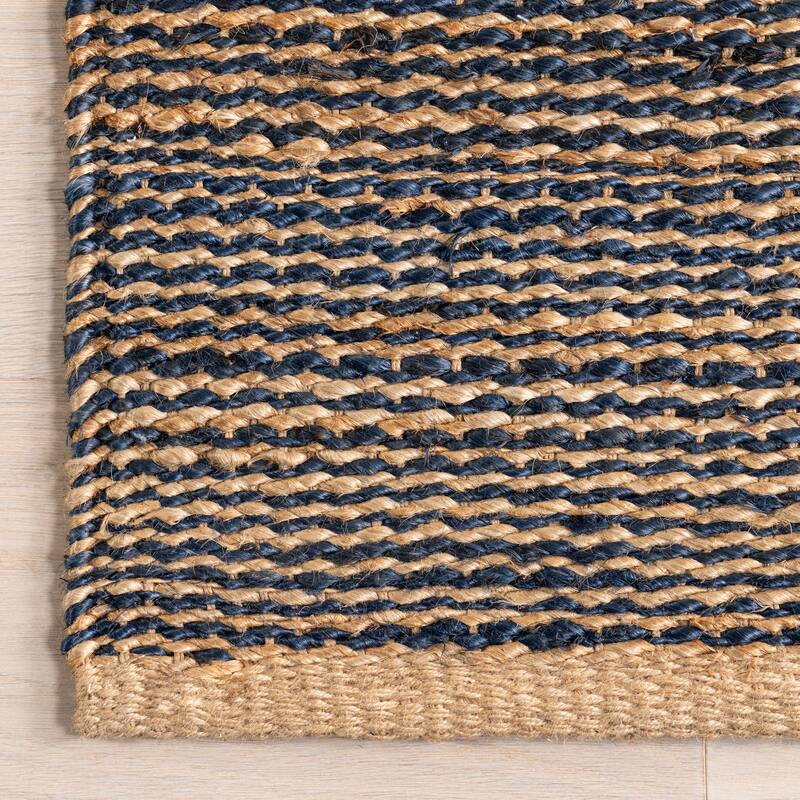 Home Conservatory Striped Handwoven Jute Area Rug