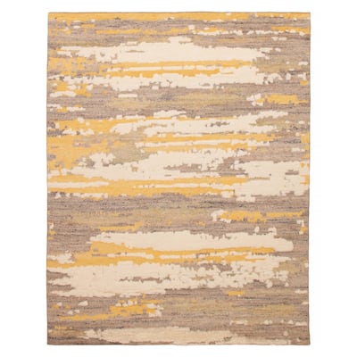 ECARPETGALLERY Hand-knotted Tangier Taupe Wool Rug - 7'11 x 10'0