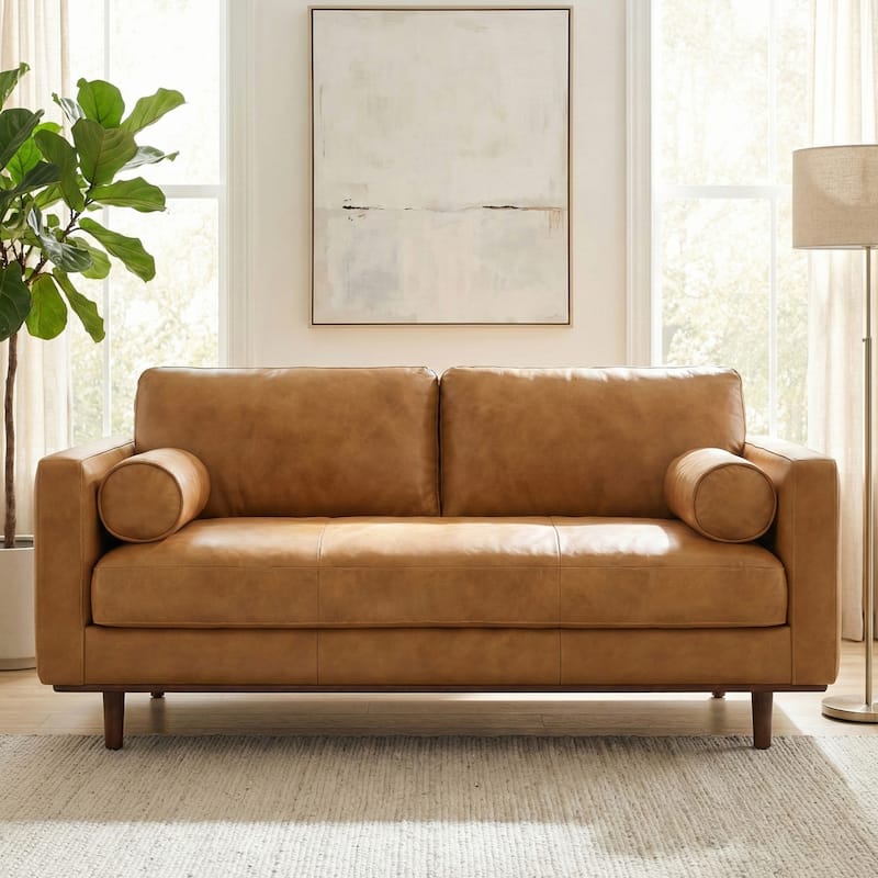 WYNDENHALL Brixley 72 inch Wide Mid-Century Modern Sofa - 72"W x 38.25"D x 34"H - Sienna