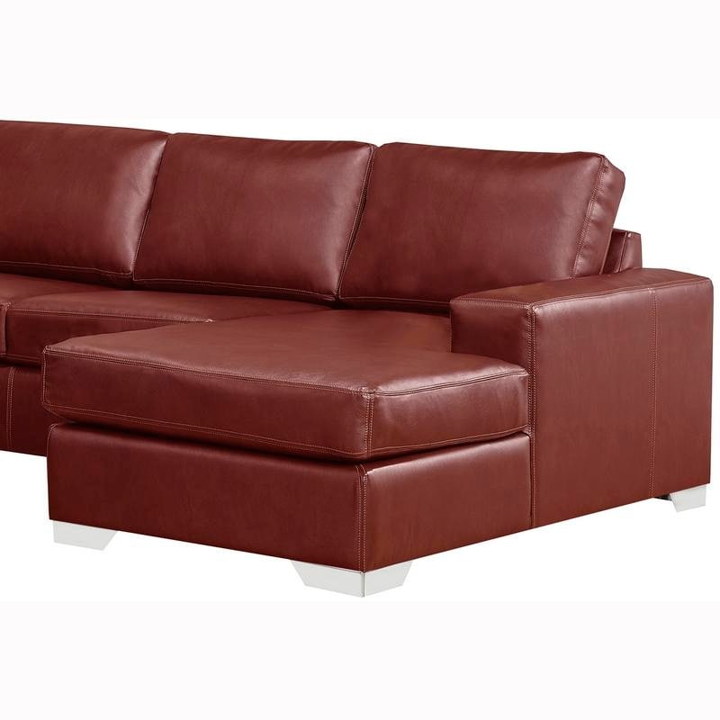 Mitchell modern premium top grain outlet italian leather sectional sofa