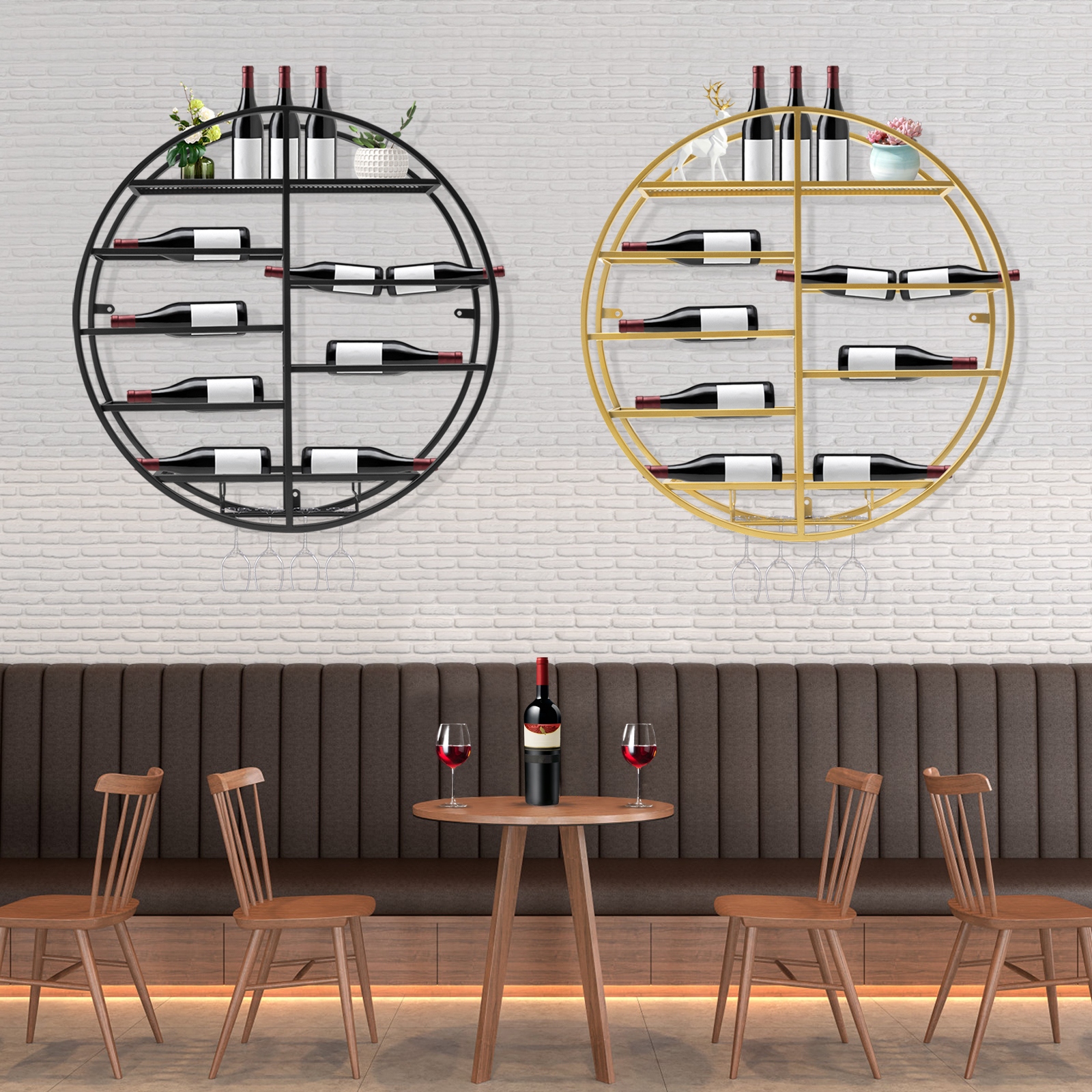 Round wine top rack wall