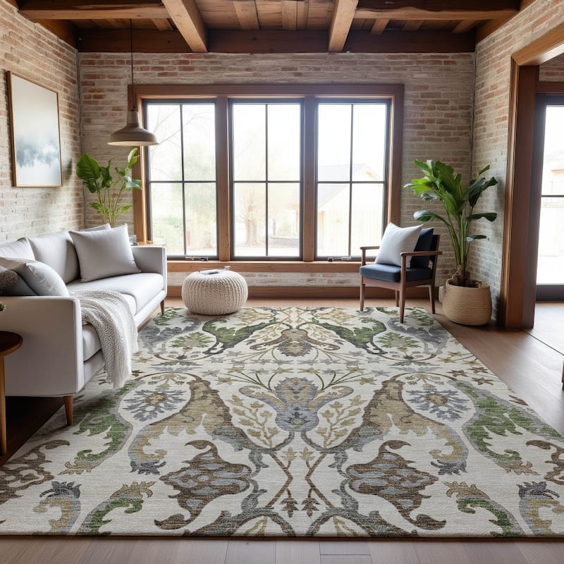 Premium Washable Super Soft Traditional Americana Mayfield Rug - Ivory - 2'6" x 3'10"