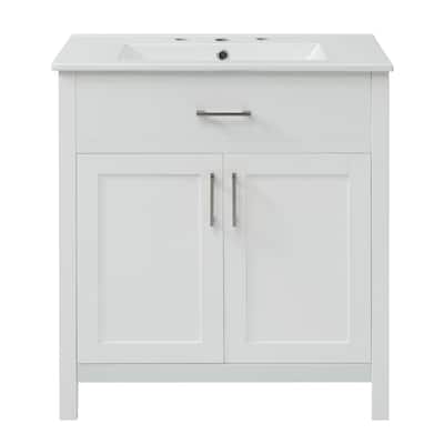 30-Inch Bathroom Vanity with Ceramic Sink and Ample Storage