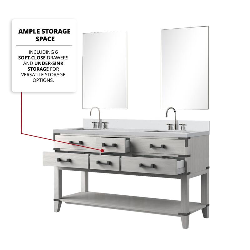 Norwalk Bath Vanity with Cultured Marble Top, Sink, Mirror and Faucet