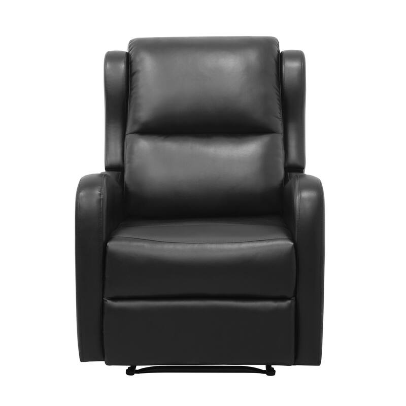 Reclining Chair 1pc Comfort Seating Faux Leather Upholstery Living Room Furniture Solid Wood - Black