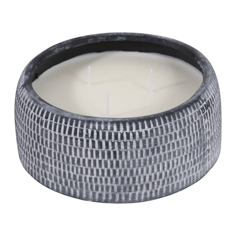 Decorative Textured Ceramic Neroli and Basil Scented Candle