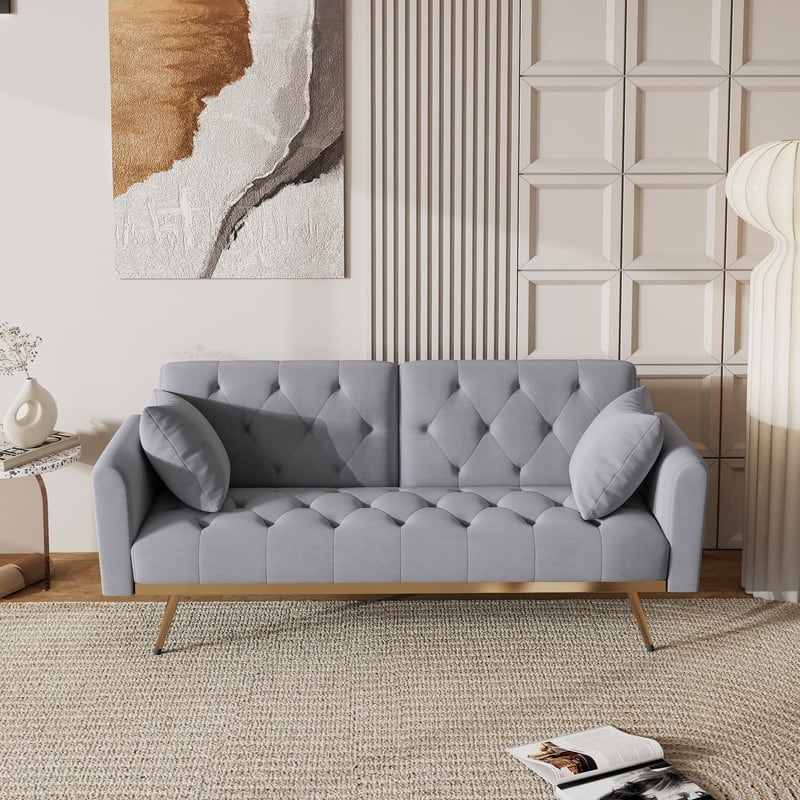 68.30" Velvet double sofa bed in five stylish colors