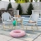 preview thumbnail 37 of 50, Contemporary Aluminum 3-piece Kid's Patio Outdoor Table and Chair Set by Furniture of America Blue