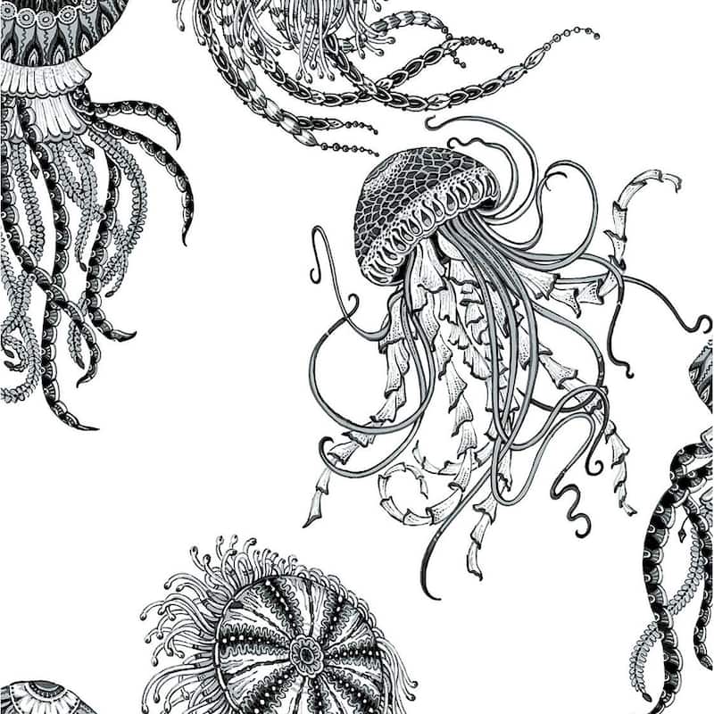 NextWall Jellyfish Peel and Stick Wallpaper - 20.5 in. W x 18 ft. L - Inkwell