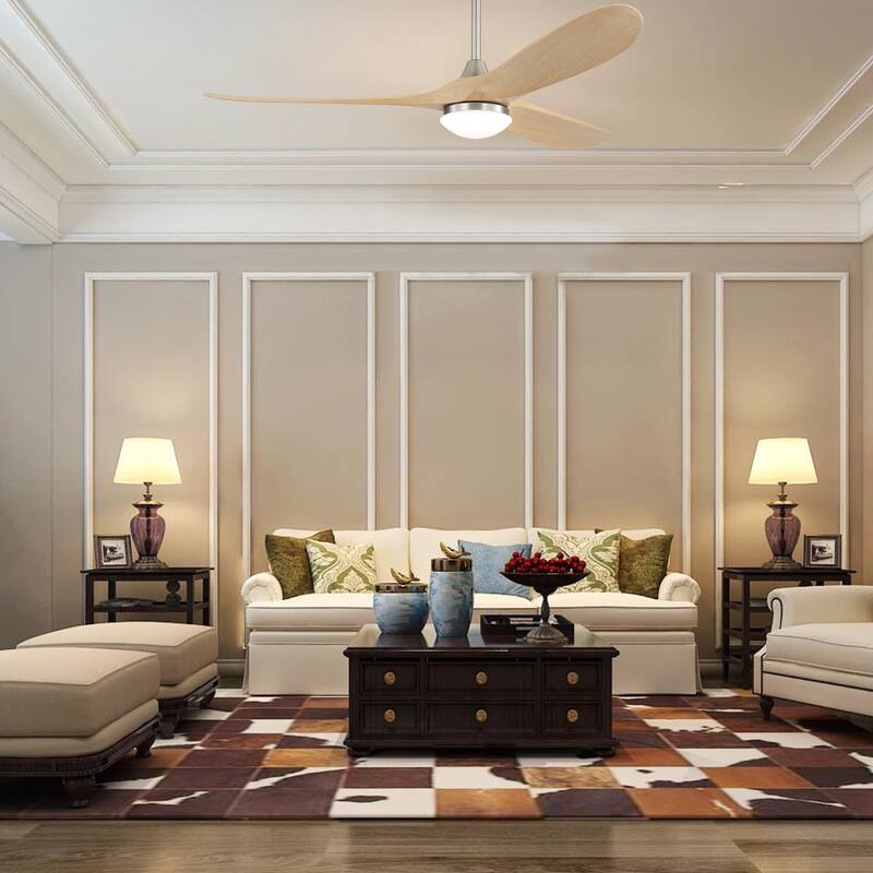 60 Inch Ceiling Fan with Lights, 3 ABS Fan Blades, Quiet Energy Efficient DC Motor, Smart App & Remote Control - 60 Inches