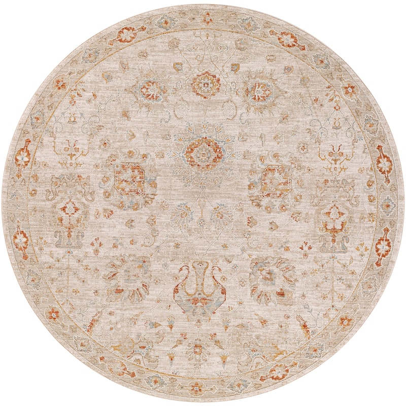 Livabliss Tritan Traditional Area Rug - Cream - 5'3" Round