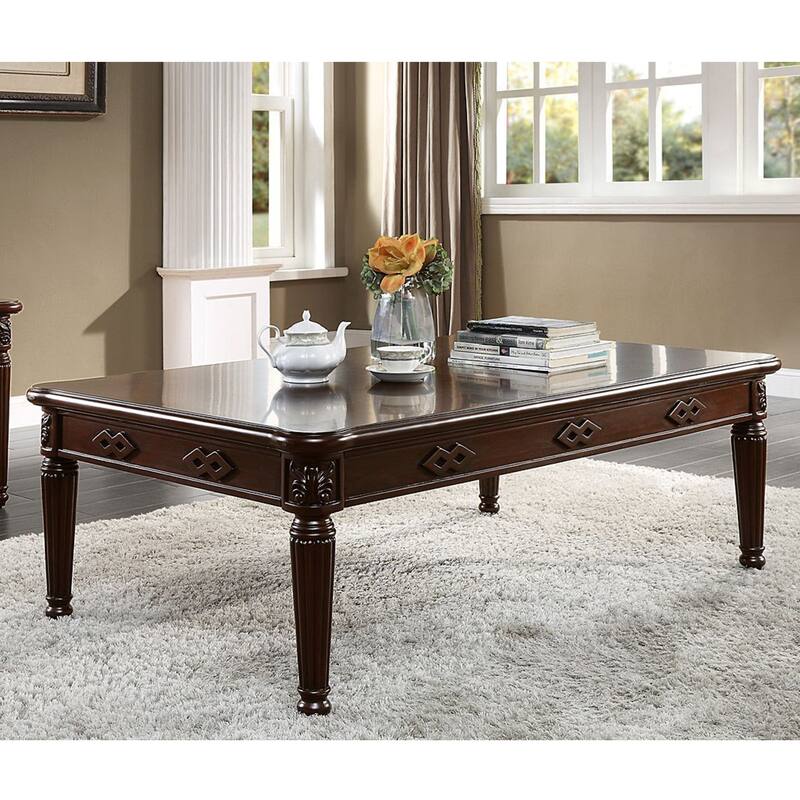 Rectangular Wood Coffee Table in Espresso Finish