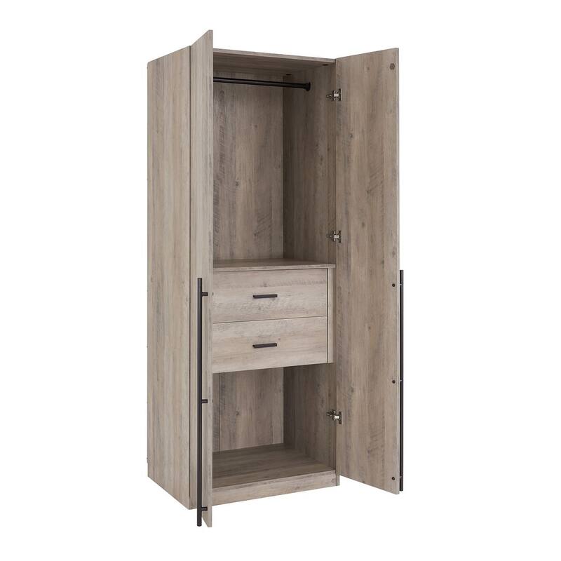 Manhattan Comfort Lee Modern Freestanding 2-Piece Module Wardrobe Closet Armoire