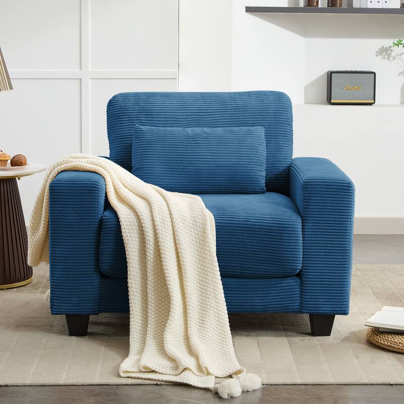Corduroy Widened Single Sofa Chair, A Extra Lumbar Pillow