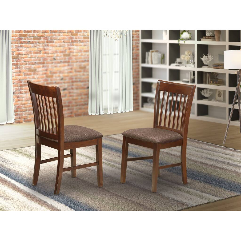 East West Furniture Norfolk Dining Room Chairs - Dining Chairs, Set of 2, Mahogany (Chair Seat Type Options)