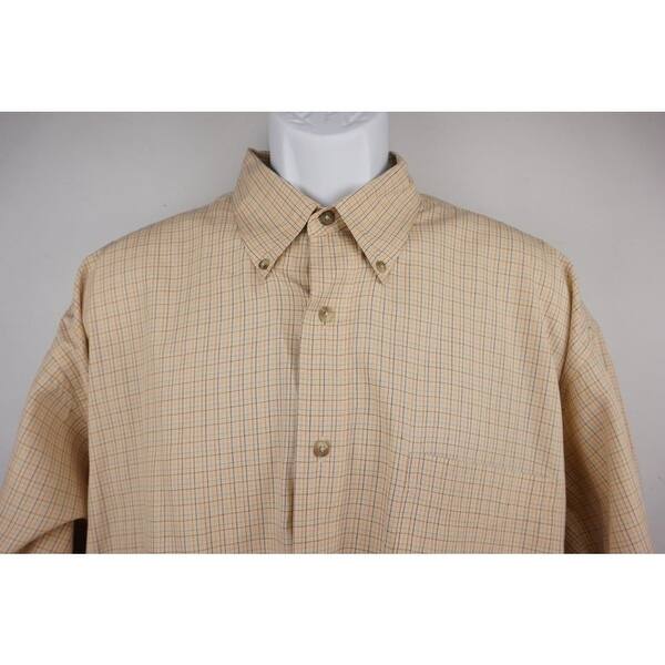 Shop Wrangler Riata Buttonfront Casual Shirt Cream Plaid Mens 17 5