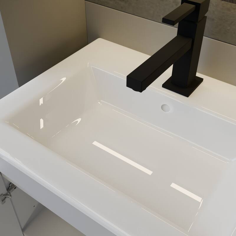 24" Freestanding Storage Bathroom Vanity with Sink for Small Space