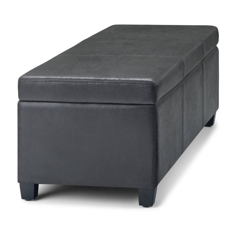 WYNDENHALL Franklin 48-in. Wide Contemporary Rectangular Storage Ottoman