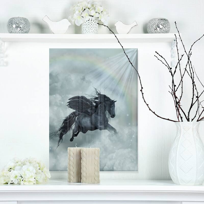 Pegasus in the Heaven - Animal Art Glossy Metal Wall Art