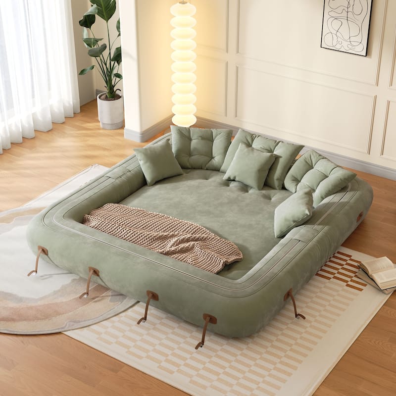 JASIWAY Modern Convertible Sleeper Sofa Chair Bed, White