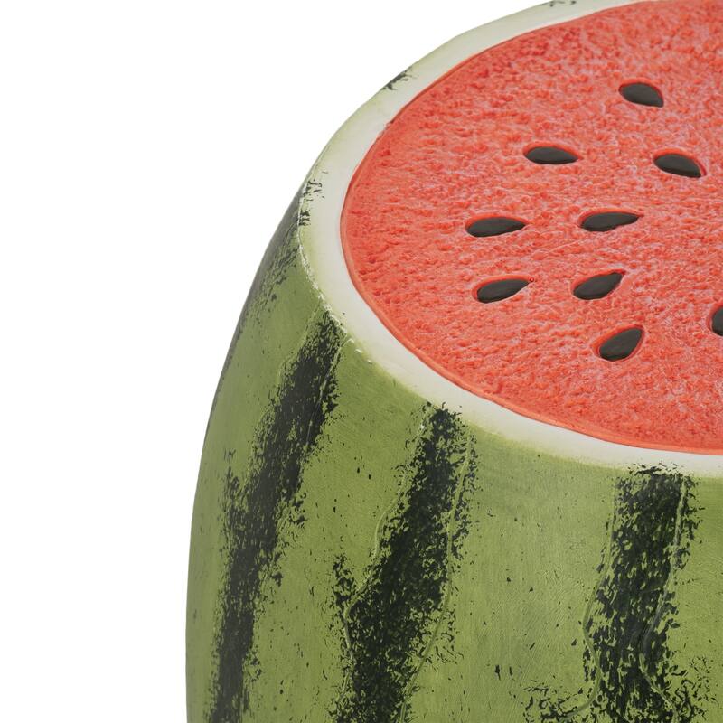 Resin Textured Watermelon Garden Stool - Green, 17"