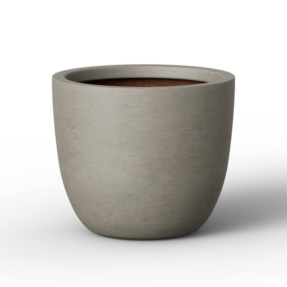 Concrete Tall Round Pot for Indoor & Outdoor(Upgraded Interior)