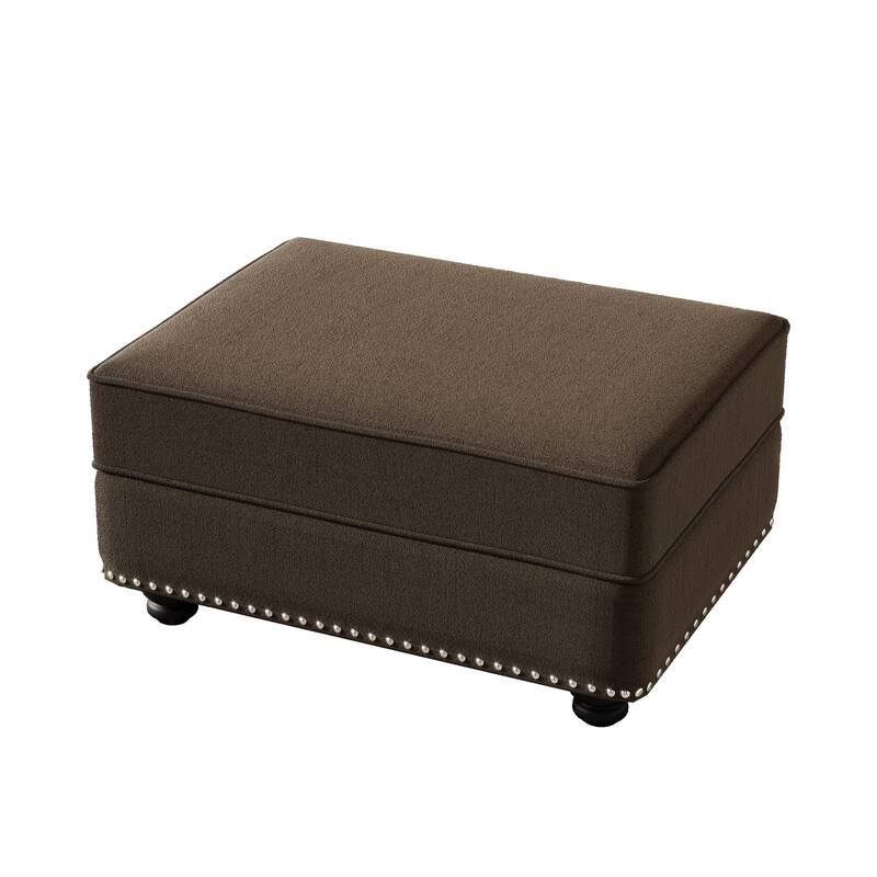 Velvet Ottoman to Combine with Single Seater Sofa, 2 Seater Sofa and 3 Seater Sofa, Suitable for Living Rooms, Apartments