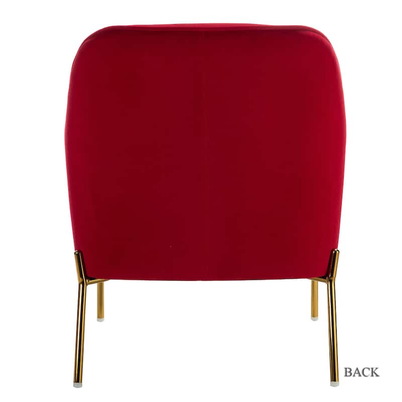 Barbara Modern Velvet Accent Chair for Bedroom with Metal Legs by HULALA HOME