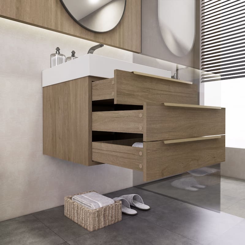Noble 24" Wall Mounting Vanity with Reinforced Acrylic Sink