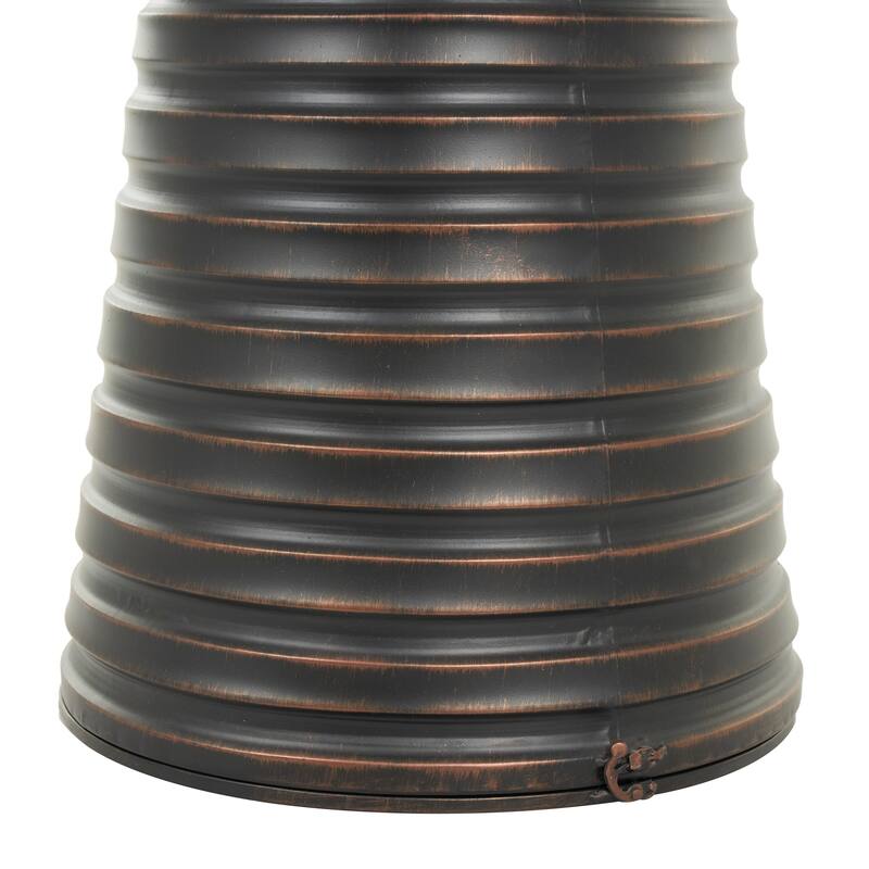 Bronze Metal Ribbed Tall Cone Floor Decorative Vase with Horizontal Grooves (Set of 3)