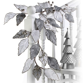 48" Velvet Leaf Garland - Silver