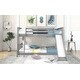 preview thumbnail 7 of 12, Floor Bunk Bed with Slide, Ladder Full Over Full Low Bunk Bed