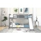 preview thumbnail 4 of 24, Full over Full Space-saving Low Bunk Bed with Slide and Ladder, Gray