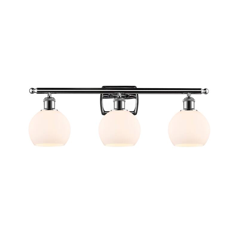Innovations Lighting 516-3W-9-26 Athens Vanity Athens 3 Light 26" Wide - Polished Chrome / Matte White