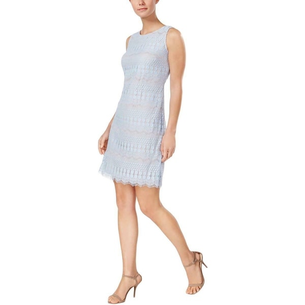 eliza j sleeveless lace sheath dress