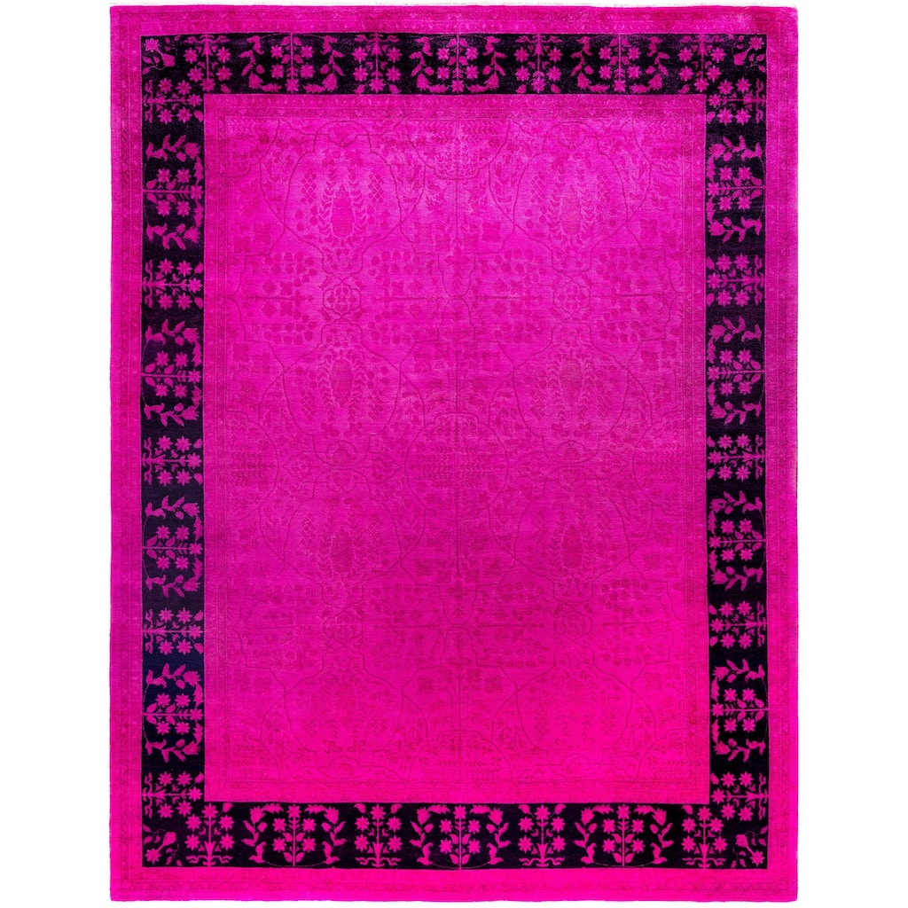 Overdyed One-of-a-Kind Hand-Knotted Area Rug - Pink - 8' 0" x 10' 5"